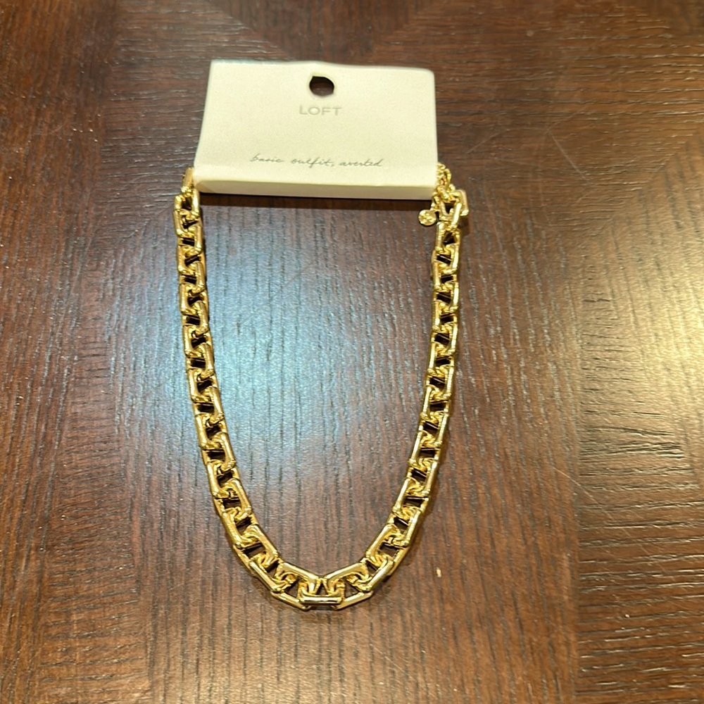 NWT Loft gold chunky chain choker necklace